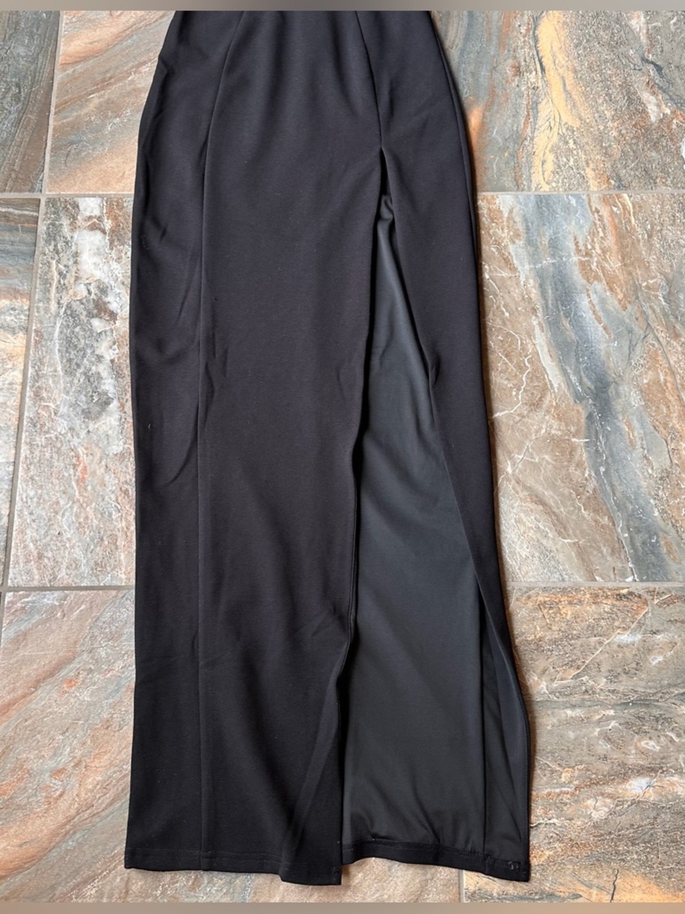 BabyBoo Fashion Black Strapless Corset Maxi Dress with Front Slit - Size M - Picture 4 of 10